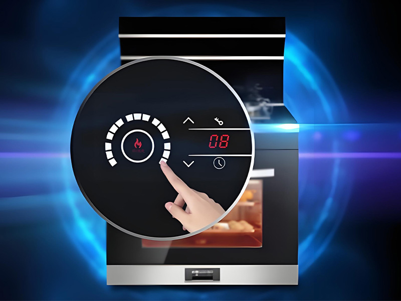 Display della manopola su un forno a microonde per regolazioni intuitive del tempo di cottura e del livello di potenza