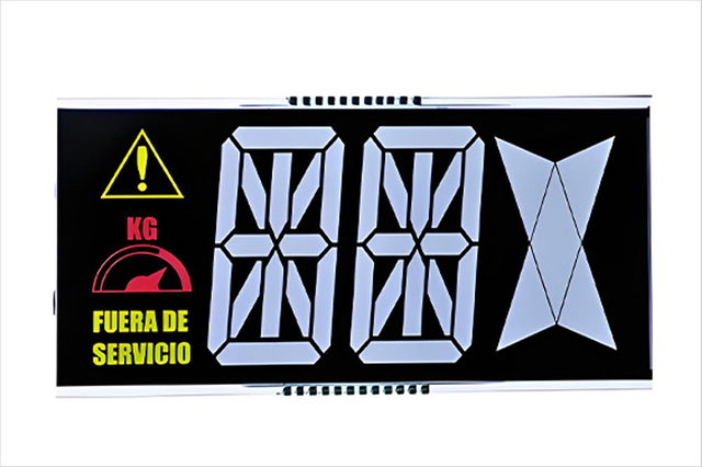 Schermo LCD DFSTN con ampio angolo di visione, display decimale a 7 segmenti, modalità LCD ad alto contrasto negativo