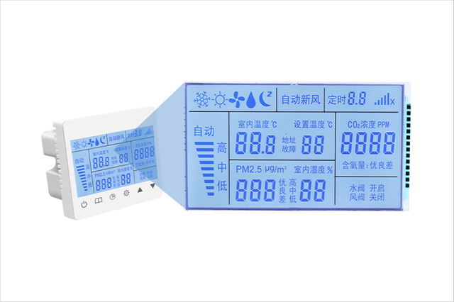 Display LCD per controller ventilatore aria fresca TN